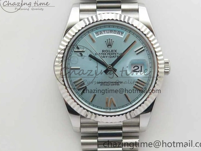 MiroTime 0421 WaterResistant Day Date 40 SS Bp Maker 1:1 Best Edition Tiffany Blue Roman Dial on SS Bracelet A 2549